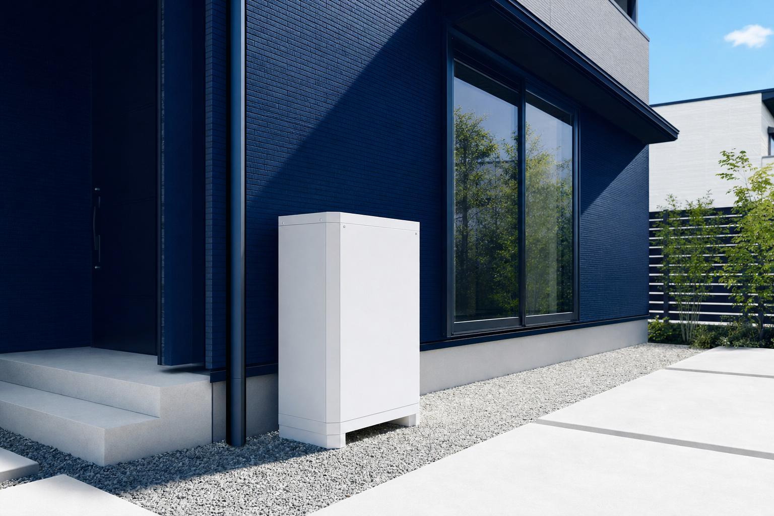 家庭用蓄電池の設置イメージ。特定のメーカー製品ではありません